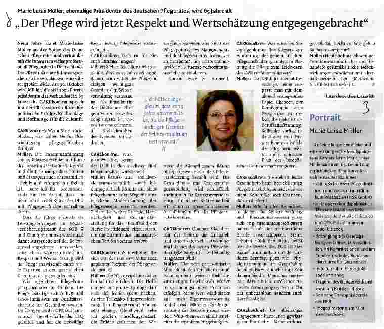 Vorschauseite 1: „Der Pflege wird jetzt Respekt und Wertschätzung entgegengebracht