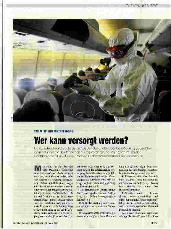 Vorschauseite 1: TRIAGE BEI INFLUENZAPANDEMIEWer kann versorgt werden?
