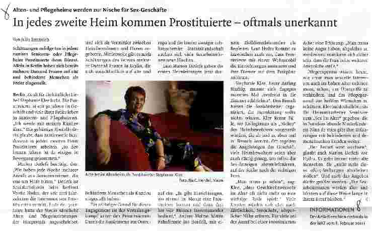 Vorschauseite 1: In jedes zweite Heim kommen Prostituierte - oftmals unerkannt