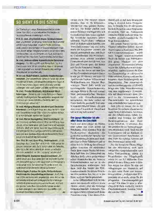 Vorschauseite 2: Nach dem Arzt nun der Ökonom