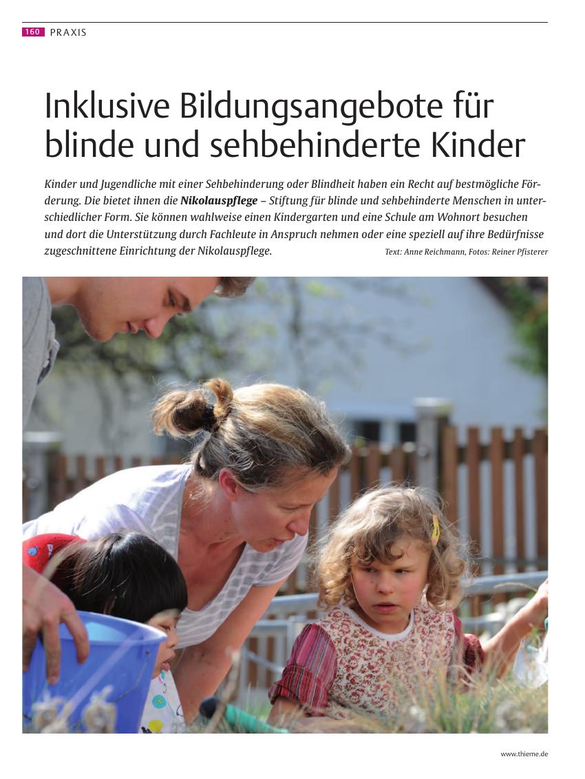 Vorschauseite 1: Inklusive Bildungsangebote für blinde und sehbehinderte Kinder
