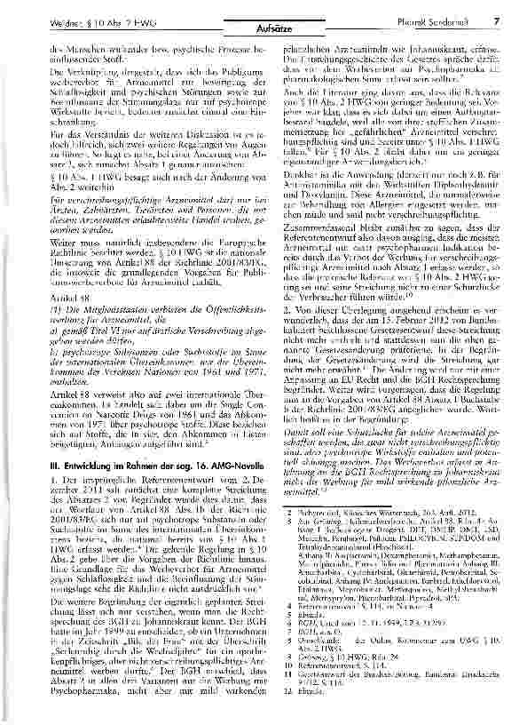 Vorschauseite 2: Richtlinienkonforme Reformierung des § 10 Abs. 2 HWG mit dem zweiten Gesetz zur Änderung arzneimittelrechtlicher und anderer Vorschriften (sog. 16. AMG-Novelle)?