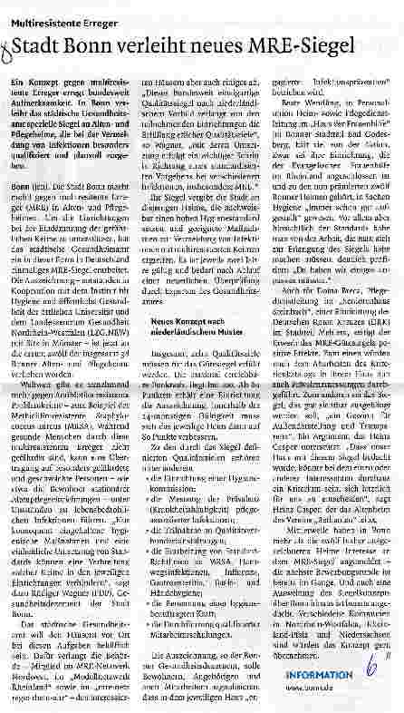Vorschauseite 1: Stadt Bonn verleiht neues MRE-Siegel