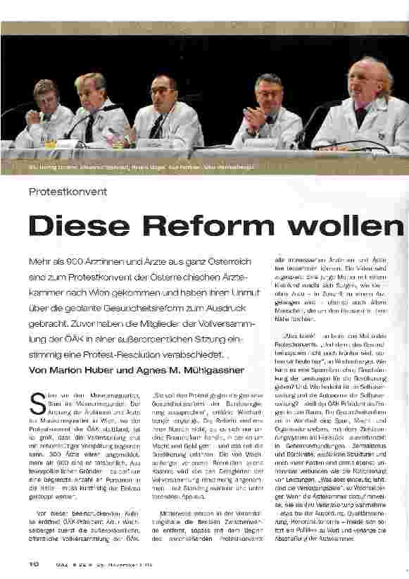 Vorschauseite 1: Diese Reform wollen wir Ärzte nicht!