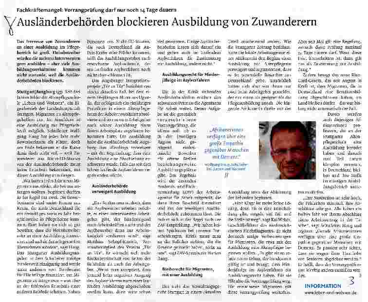 Vorschauseite 1: Ausländerbehörden blockieren Ausbildung von Zuwanderern