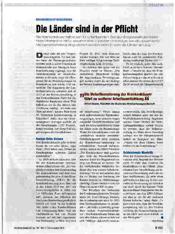Vorschauseite 1: Die Länder sind in der Pflicht