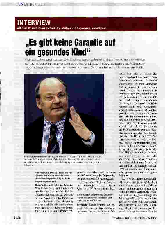 Vorschauseite 1: „Es gibt keine Garantie auf ein gesundes Kind
