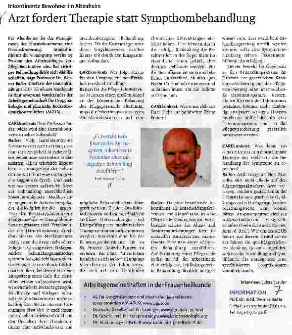 Vorschauseite 1: Arzt fordert Therapie statt Sympthombehandlung