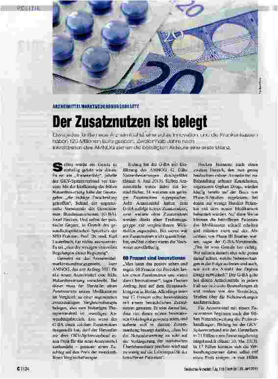 Vorschauseite 1: Der Zusatznutzen ist belegt
