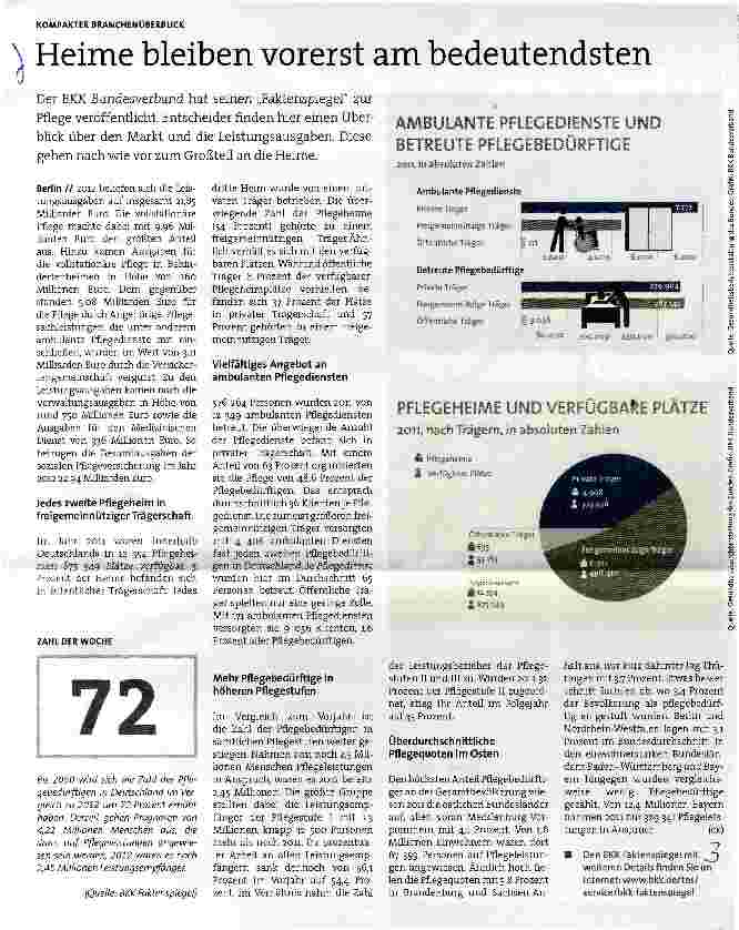 Vorschauseite 1: Heime bleiben vorerst am bedeutendsten