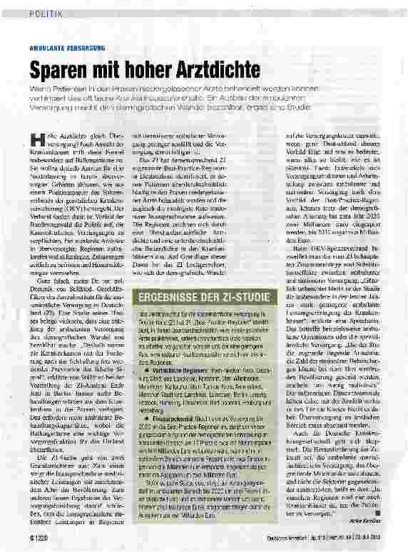Vorschauseite 1: Sparen mit hoher Arztdichte