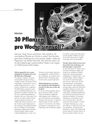 Vorschauseite 1: 30 Pflanzen pro Woche sinnvoll?