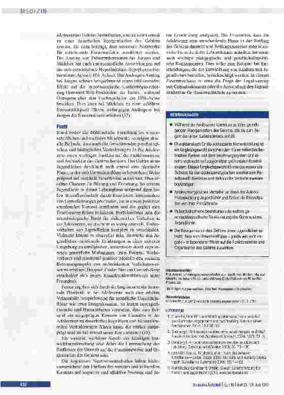 Vorschauseite 6: Hirnentwicklung in der Adoleszenz