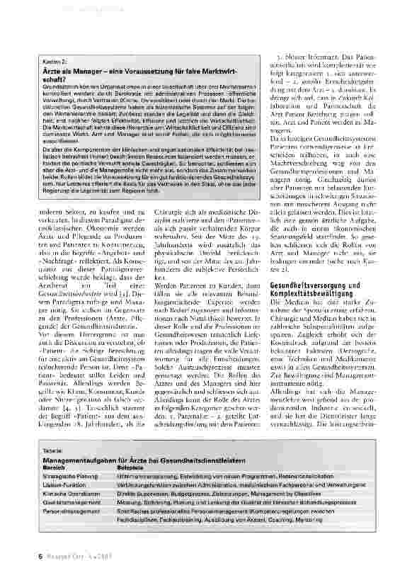 Vorschauseite 2: Reflexionen zum Thema «Arzt und/oder Manager?» aus historischer Perspektive