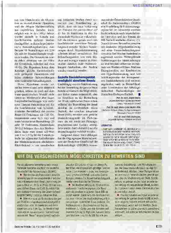 Vorschauseite 2: Alternativen bei der Bestrahlung