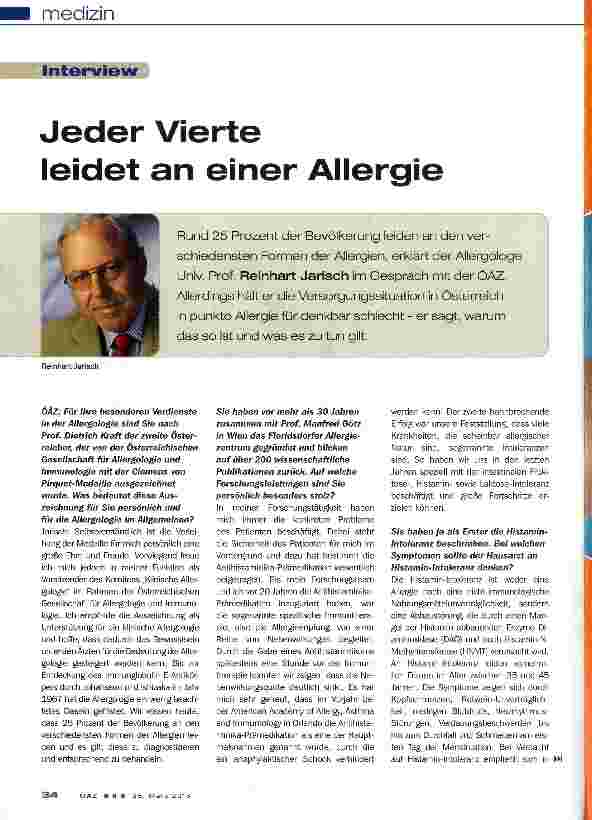 Vorschauseite 1: Jeder Vierte leidet an einer Allergie
