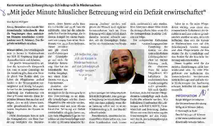Vorschauseite 1: Mit jeder Minute häuslicher Betreuung wird ein Defizit erwirtschaftet