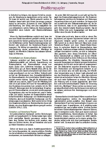 Vorschauseite 3: Heikle Kommunikation in temporären Interaktionssystemen von Lernortkooperation und gesundheitspolitischer Debatte - Eine Gedankenskizze