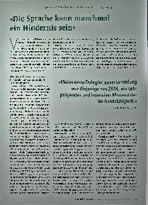 Vorschauseite 1: "Die Sprache kann manchmal ein Hindernis sein."
