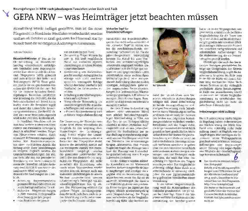 Vorschauseite 1: GEPA NRW - was Heimträger jetzt beachten müssen