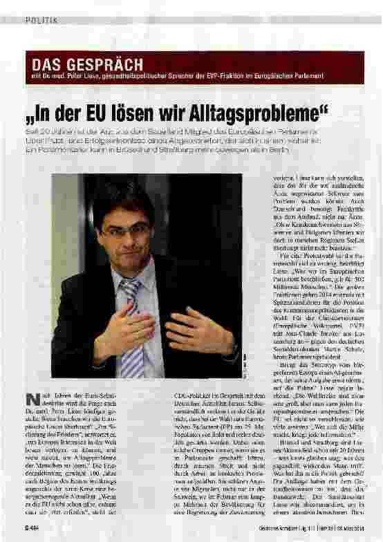 Vorschauseite 1: In der EU lösen wir Alltagsprobleme