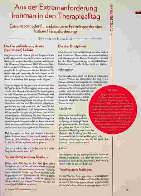 Vorschauseite 2: Aus der Extremanforderung Ironman in den Therapiealltag
