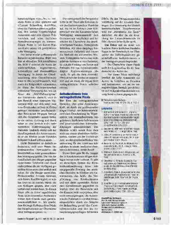 Vorschauseite 4: VERTRAGSÄRZTLICHES SYSTEM - TEIL I Von Eros und Ethos des Vertragsarztseins