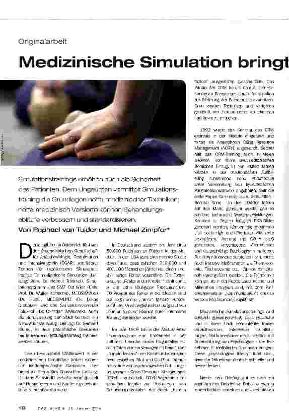 Vorschauseite 1: Medizinische Simulation bringt