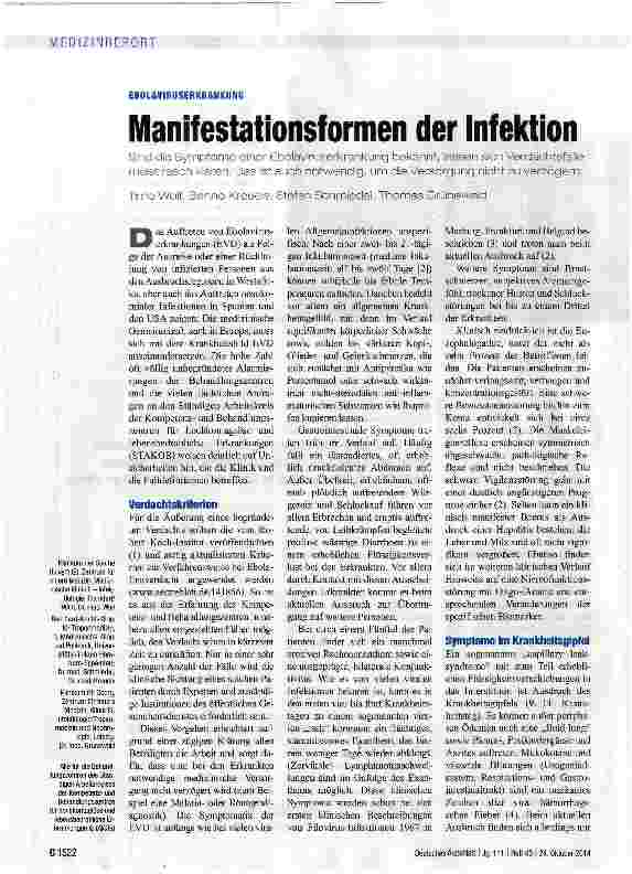 Vorschauseite 1: Manifestationsformen der Infektion