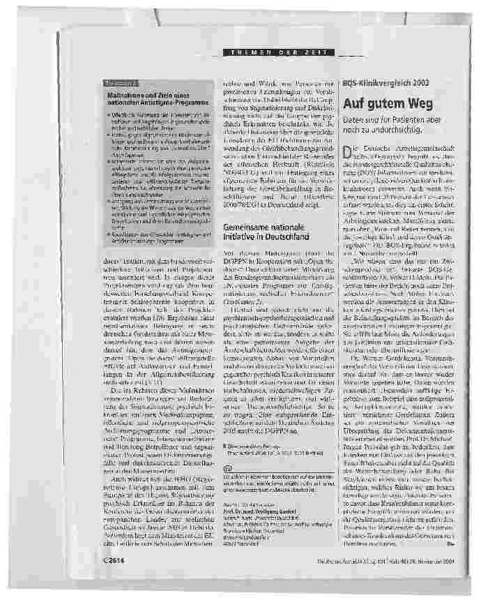 Vorschauseite 3: Psychisch Kranke. Stigma erschwert Behandlung und Integration