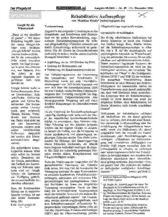 Vorschauseite 1: Rehabilitative Aufbaupflege