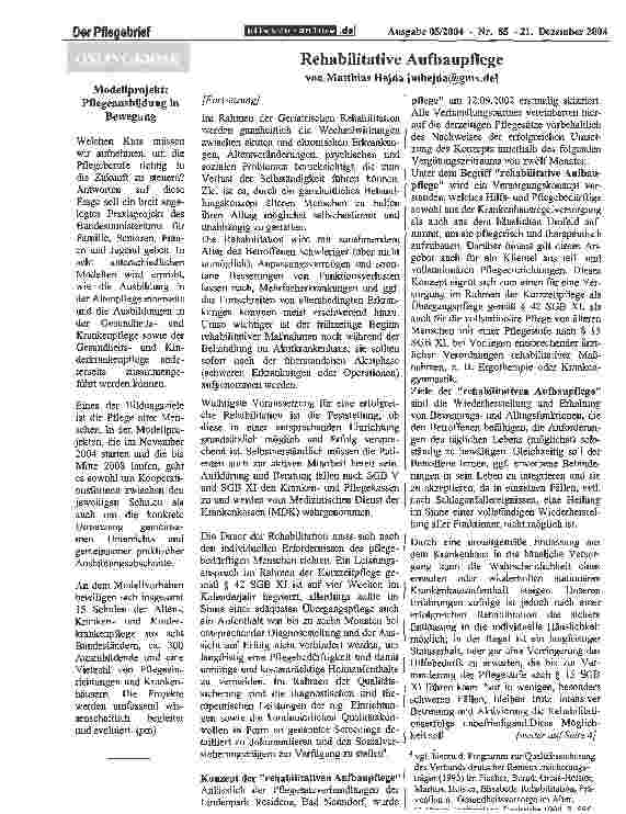 Vorschauseite 2: Rehabilitative Aufbaupflege