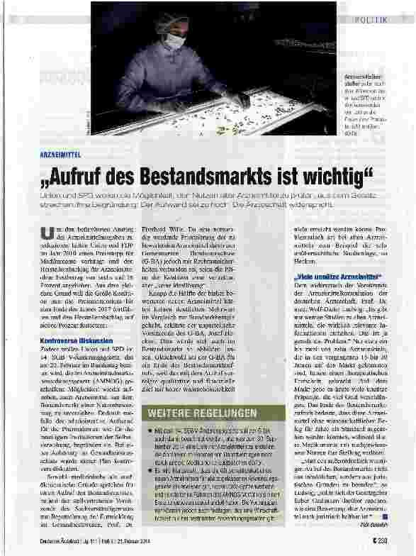 Vorschauseite 1: „Aufruf des Bestandsmarkts ist wichtig