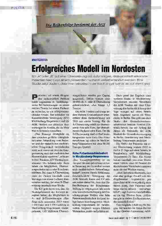 Vorschauseite 1: Erfolgreiches Modell im Nordosten