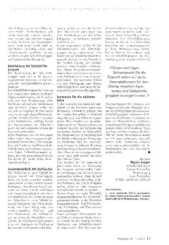 Vorschauseite 2: Selbsthilfe: Bereichernde Zusammenarbeit