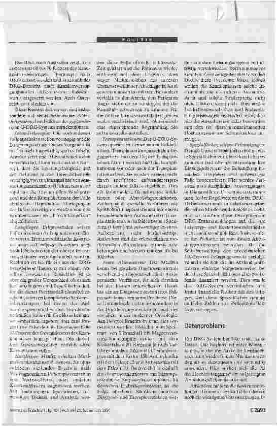 Vorschauseite 2: Die Hochleistungsmedizin bleibt auf der Strecke