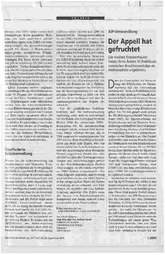 Vorschauseite 4: Die Hochleistungsmedizin bleibt auf der Strecke