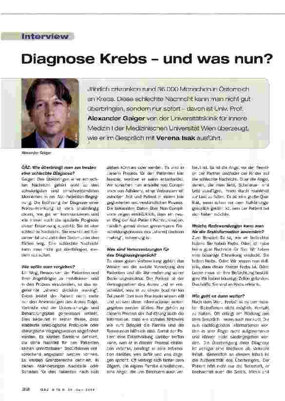 Vorschauseite 1: Diagnose Krebs - und was nun?