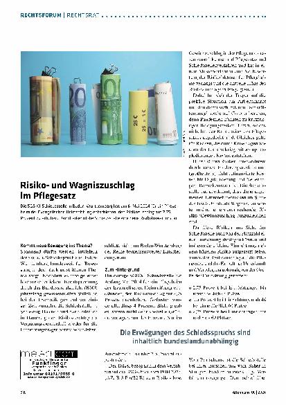 Vorschauseite 1: Risikound Wagniszuschlag im Pflegesatz