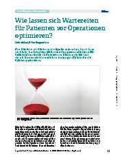 Vorschauseite 1: Wie lassen sich Wartezeiten für Patienten vor Operationen optimieren?