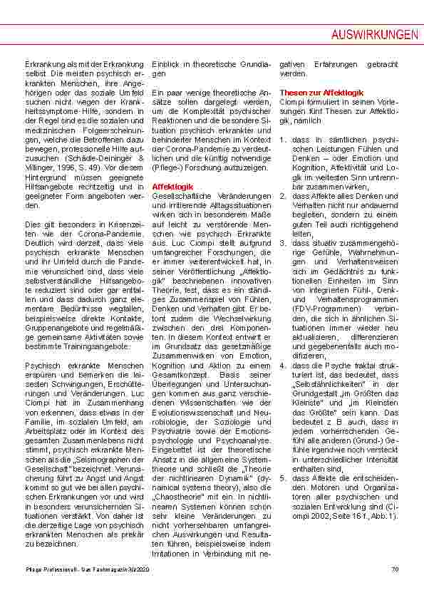 Vorschauseite 2: Unabsehbare langfristige Covid-19-Auswirkungen auf psychisch erkrankte Menschen