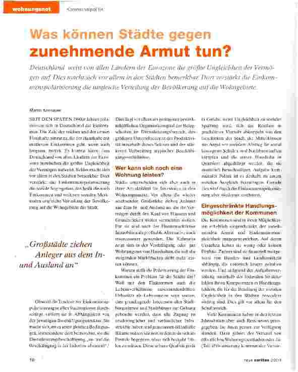 Vorschauseite 1: Was können Städte gegen zunehmende Armut tun?