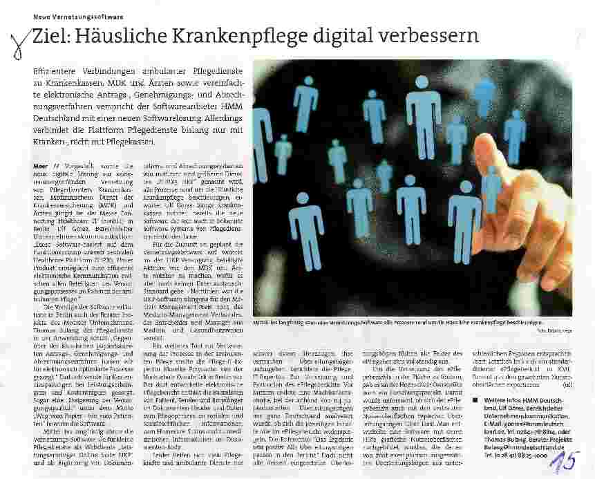 Vorschauseite 1: Ziel: Häusliche Krankenpflege digital verbessern