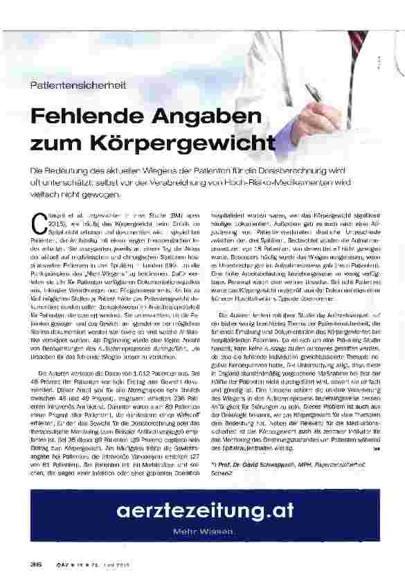 Vorschauseite 1: Fehlende Angaben zum Körpergewicht