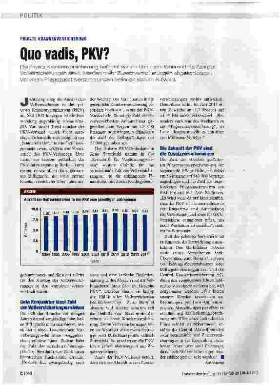 Vorschauseite 1: Quo vadis, PKV?