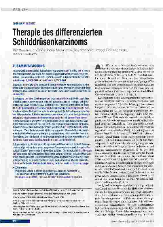 Vorschauseite 1: Therapie des differenzierten Schilddrüsenkarzinoms