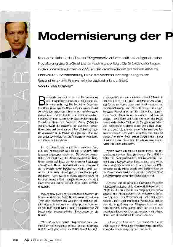 Vorschauseite 1: Modernisierung der Pflege-Berufe: ein Dilemma