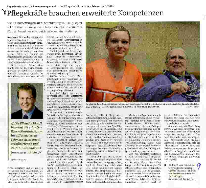 Vorschauseite 1: Pflegekräfte brauchen erweiterte Kompetenzen