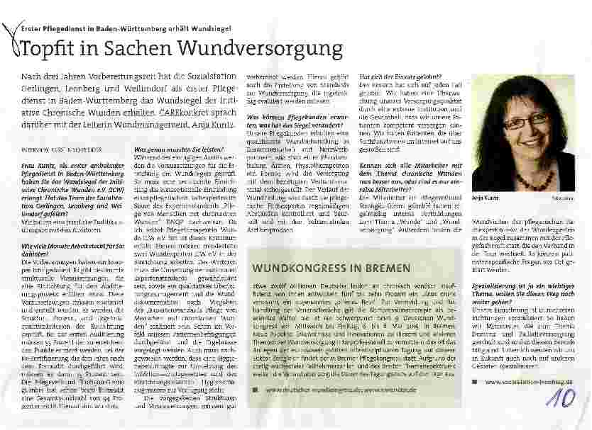 Vorschauseite 1: Topfit in Sachen Wundversorgung
