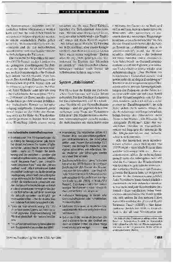 Vorschauseite 2: Ringen um mehr ZuzahlungGesundheitssysteme Osteuropas (Teil 4): Tschechische Republik
